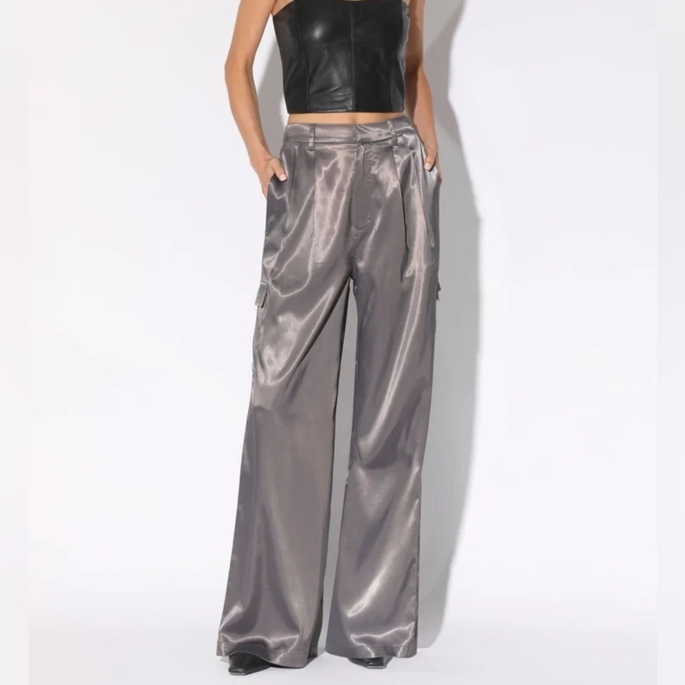 NWT Walter baker $188 satin pant in shadow color Kaiden